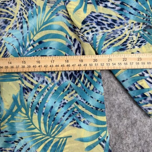 Chico's Blouse Top Women's 2 Multicolour Palm Leaf Print 100% Polyester Pullover - Picture 7 of 8